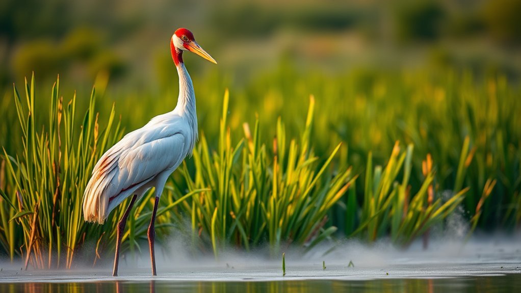 majestic tall wading bird