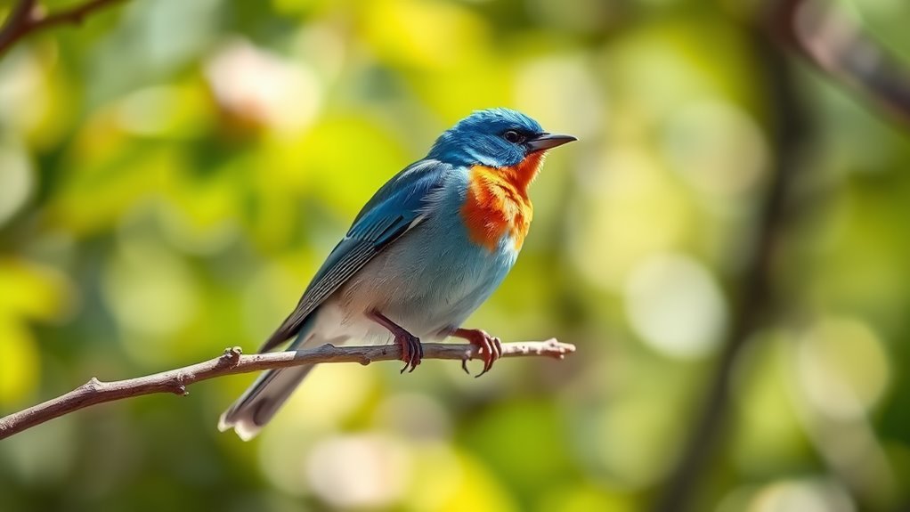 vibrant blue songbird species