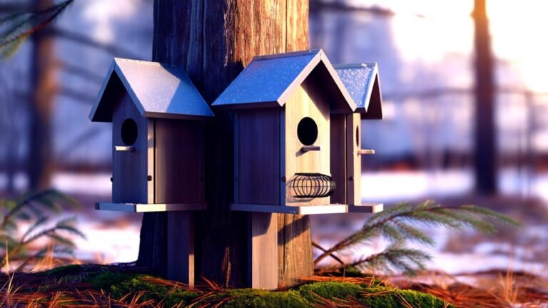 three predator proof bird houses