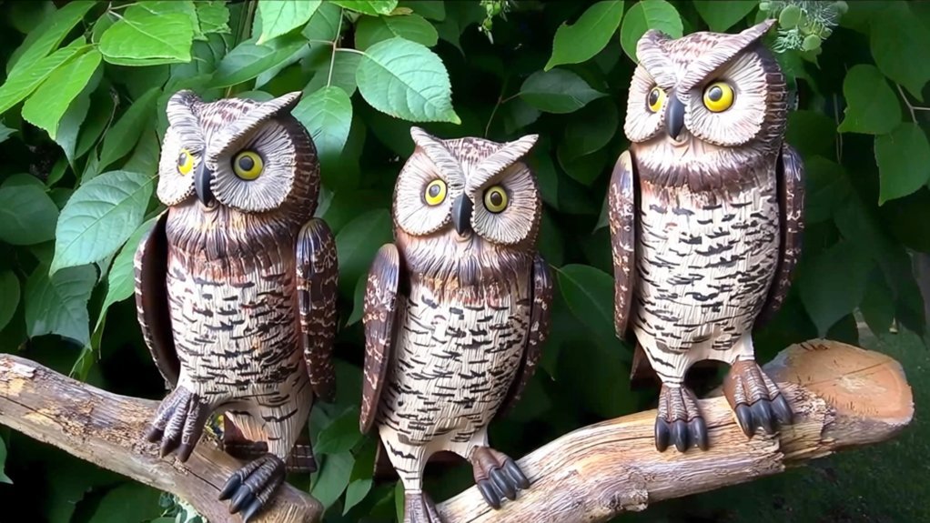 fake owl garden deterrent