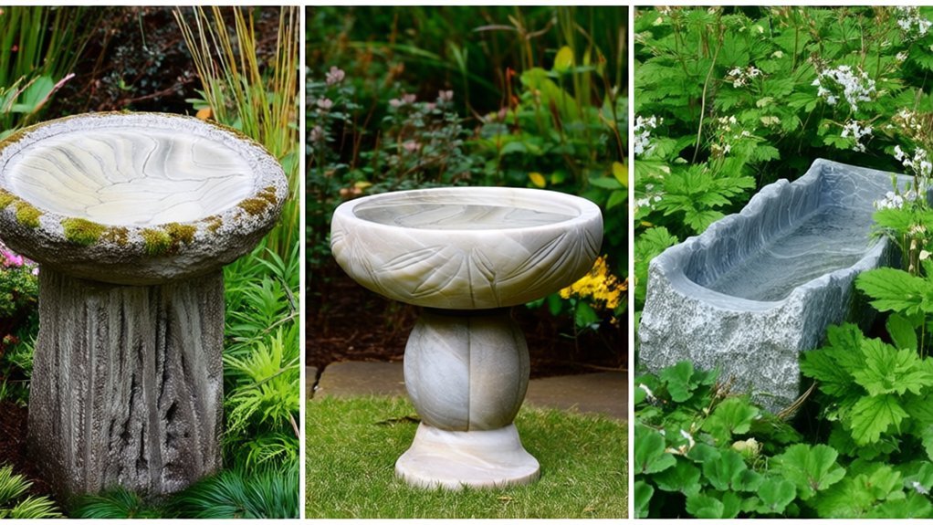 natural stone garden bird baths