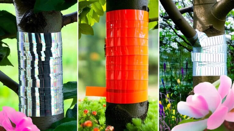 reflective tapes protect fruit trees