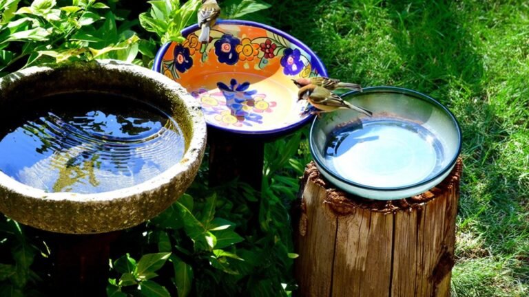 small shallow bird baths