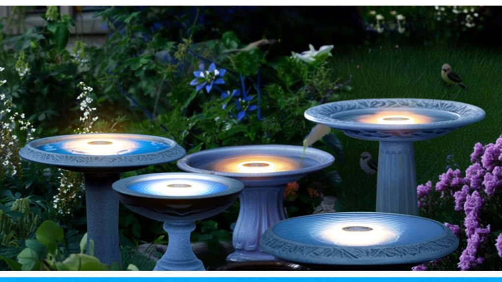 solar powered decorative bird baths