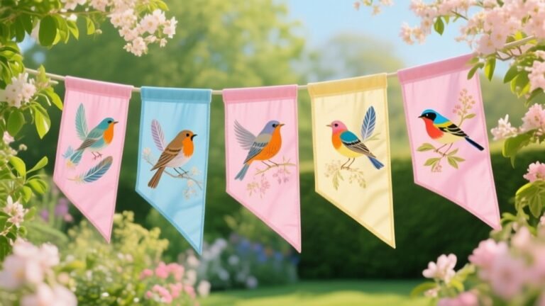 spring bird themed flags